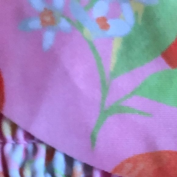 Brand New La La Swim Orange Blossom Ruffled Bikini Top - Picture 4 of 8